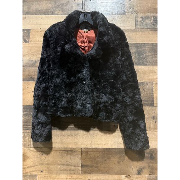 Ice Revolution Black Faux Fur Cropped Jacket – Women’s Size Small - Picture 3 of 7